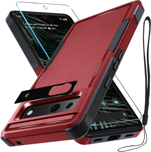 Vista 24 de Funda para Google Pixel 7A, Funda Protectora de Teléfono de Cuerpo Completo Resistente de Trabajo Pesado Robusta a Prueba de Golpes con Correa