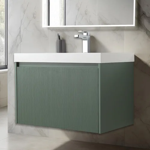 Vista 28 de Blossom Lavabo de baño de 20 pulgadas con tocador, todo en madera montado en la pared, gabinete flotante de baño con tocador con fregadero