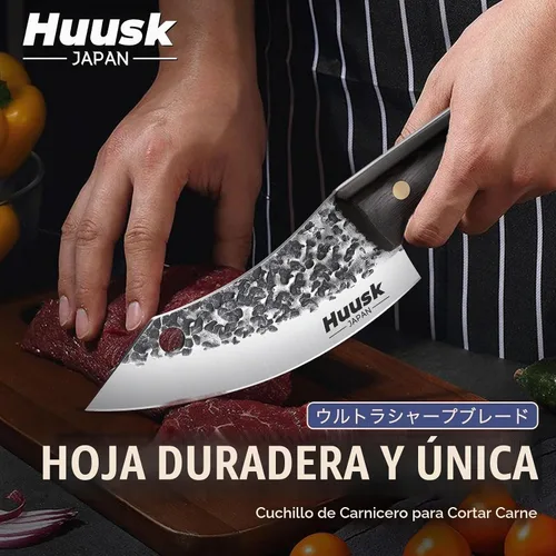 Vista 2 de Huusk Mini cuchillo japonés, cuchillos de carne pequeños con funda