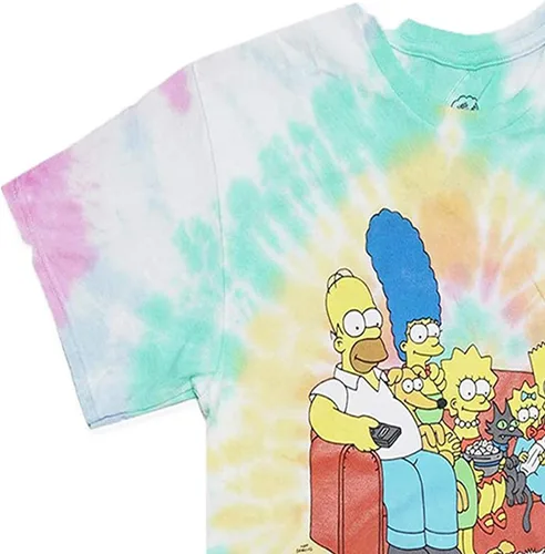 Vista 7 de The Simpsons Camiseta clásica de Bart Simpson Homer, Bart, Lisa Tee Tie Dye para hombre