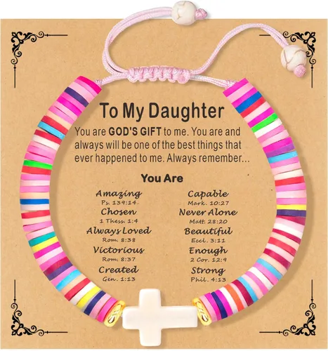 Vista 54 de Regalos navideños para niños, niñas adolescentes, mujeres, linda pulsera de cruz para niñas, regalos de Navidad cristianos para mujeres, ideas