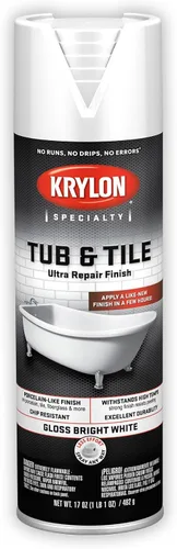 Vista 2 de Krylon K04502007 Pintura en Aerosol de Acabado Ultra Reparador para Bañera y Azulejos, Aerosol, Blanco Brillante, 17 Onzas