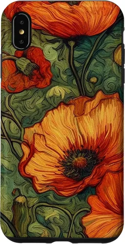 Vista 11 de iPhone 16 Floral Van Gogh Style Poppy Flower Case