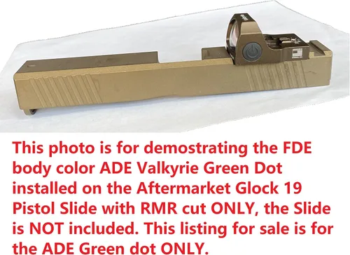 Vista 4 de Ade Advanced Optics Valkyrie RD3-023 Generation 2 - Mira de punto verde, tierra oscura plana, compatible con pistolas RMR/SRO