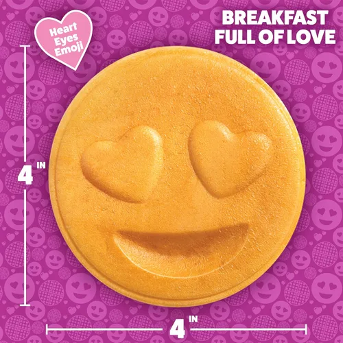 Vista 2 de Mini waflera de ojos de corazón Emoji, panqueques de cara sonriente de tamaño personal de 4 pulgadas Electric Non-Stick Baker Iron with Recipe