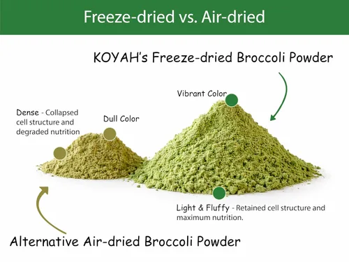 Vista 6 de KOYAH - Polvo de brócoli orgánico cultivado en Estados Unidos (1 cucharada equivalente a 1/4 taza fresca): 30 cucharadas, liofilizado, polvo
