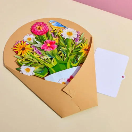 Vista 7 de Lovepop Ramo de flores de Susan de ojos negros – Ramo de flores de papel amarillo 3D para ella, amiga, mamá, compañera de trabajo