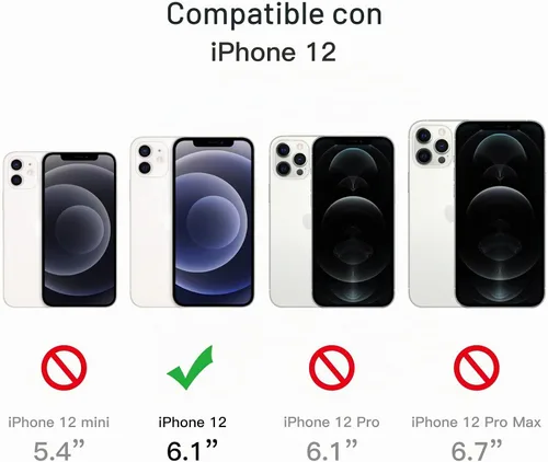 Vista 3 de JETech Funda 5 en 1 para iPhone 12, antiamarilleo, color negro
