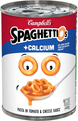 Vista 24 de SpaghettiOs Pasta enlatada con albóndigas A to Z's, lata de 15.6 onzas