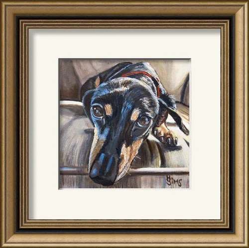 Vista 3 de Dachshund Dog Art Giclee Print Animal Artwork Gallery Wall Decor, Gifts, Mat Option