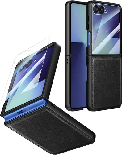Vista 11 de Foluu para Samsung Galaxy Z Flip 5 5G Funda, Funda de Cuero, Cuero PU + Carcasa Rígida de PC Ultra Delgada Slim Duradera Funda Protectora
