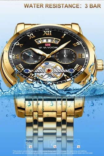 Vista 8 de YingHwa Relojes para hombres Multifuncional Reloj de Negocios Luminoso Impermeable de Acero Inoxidable Reloj para Hombre Hollow Tourbillon Diseño