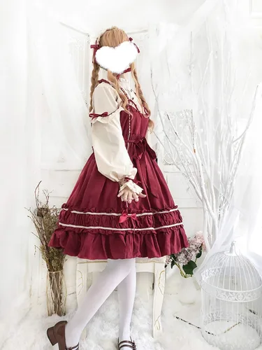Vista 5 de Ez-sofei Disfraz de Lolita de manga larga para adolescentes y niñas
