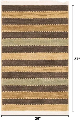 Vista 3 de Unique Loom Fars Collection - Alfombra de área - Monterey (2' 2" x 3' 1" Rectángulo, Marrón/Crema)