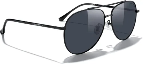 Vista 5 de MERRY'S Lentes de sol de aviador para mujeres y hombres, lentes de espejo polarizadas con funda, lentes de sol polarizadas para conducción, 2.362 in