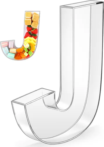 Vista 16 de Uiifan Bandeja de 10 Pulgadas de Acrílico en Forma de Letra, Bandeja Exhibidora Rellenable para Charcutería, Bandeja de Dulces de Acrílico