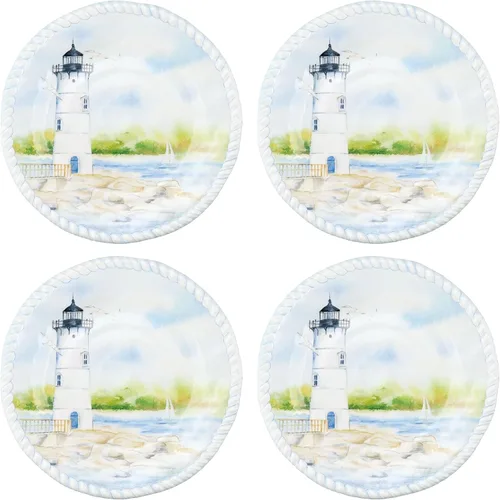Vista 9 de UP At the Lake - Platos redondos de postre de melamina, platos pequeños para servir, para aperitivos, aperitivos y guarniciones, beige, 6 pulgadas