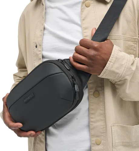 Vista 11 de NOMATIC Navigator Sling 1L - Mochila cruzada delgada y ligera, riñonera para todos los días, correa antirrobo, resistente al agua y bolsa