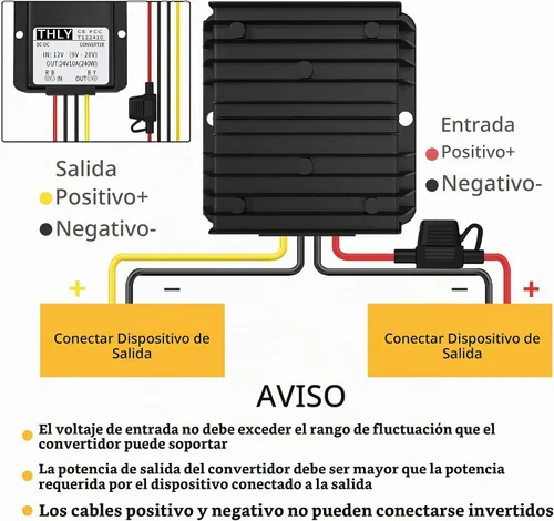 Vista 7 de Convertidor CC de 12 V a 24 V, convertidor Dc-DC de 12 V a 24 V 10 A 240 W con fusible impermeable convertidor elevador para carrito de golf, luz