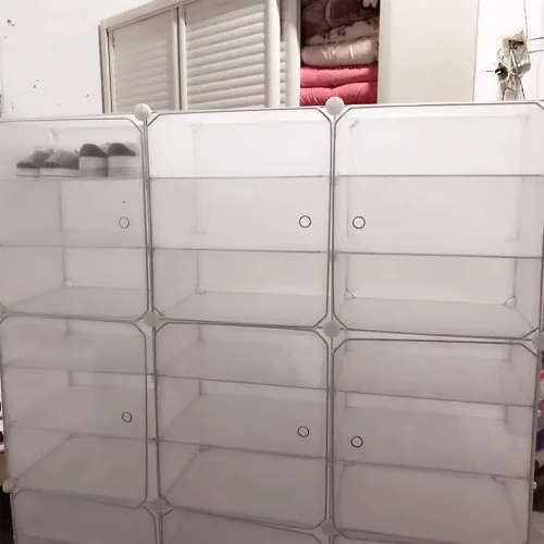Vista 7 de Organizador de zapatos para 72 pares, caja de almacenamiento de zapatos, caja de almacenamiento apilable para zapatos, caja de exhibición de zapatos
