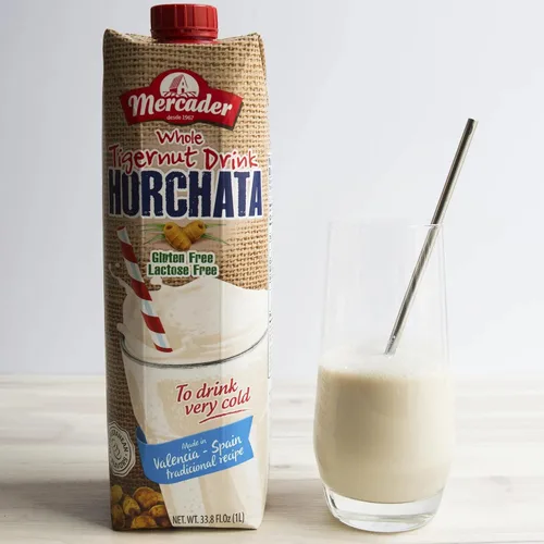 Vista 4 de Mercader Bebida entera de chufa de leche de horchata Net.Wt 67.6 oz (paquete de 2) 2 litros Sin lácteos Sin gluten Sin lactosa Estable