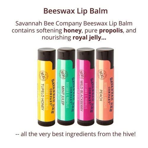 Vista 3 de Savannah Bee Company Bee Sweet Collection Lip Care - Bálsamo labial de hidratación durante todo el día, propóleos de miel natural, 4