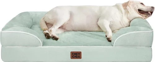 Vista 80 de EHEYCIGA – Cama ortopédica impermeable para perros pequeños, de espuma viscoelástica tipo caja de huevos, con bordes elevados y base antideslizante