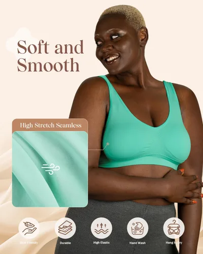 Vista 16 de Coobie Brasier sin costuras de cobertura completa para mujer con acolchado extraíble para mayor comodidad
