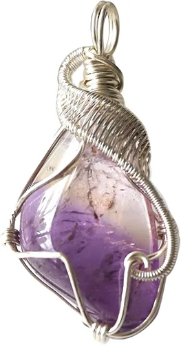 Vista 9 de Collar de cristal de piedra natal alternativo para mujer y hombre - plateado