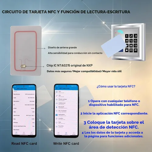Vista 3 de 20pcs NXP NTAG215 Chip blanco NFC tarjetas, cinta imprimible y programable