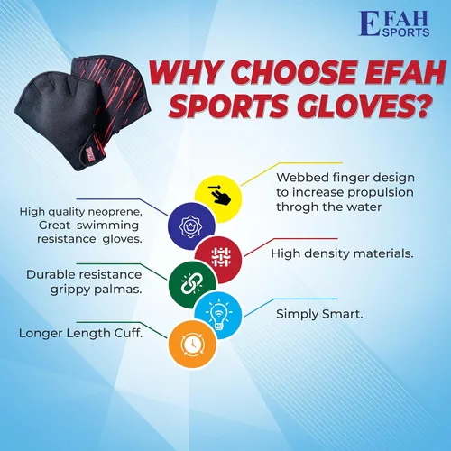 Vista 5 de Swimming Gloves Aquatic Swim Training Glove Neoprene Webbed Fitness and Water Aerobics Resistance Gloves for Men Women Children