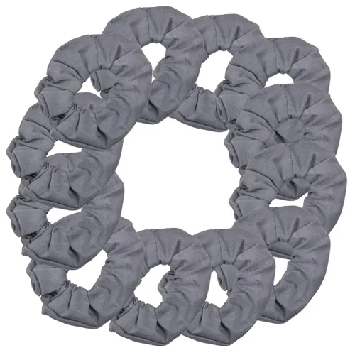 Vista 20 de Paquete de 12 ligas sólidas para el cabello (negro) One Dozen Matching Hair Ties, Soft Cotton Fabric, Gentle No-Crease Hold, Great for Teams