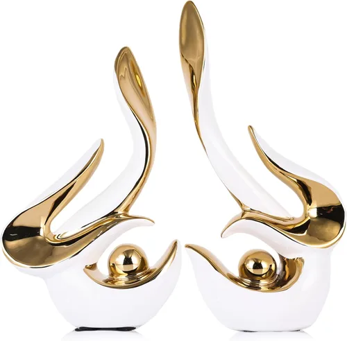 Vista 7 de XMGZQ Arte Abstracto Moderno de Mediados de Siglo Decoración del Hogar Decorativo, Estatuas de Porcelana para Sala de Estar Centros de Mesa de Mesa