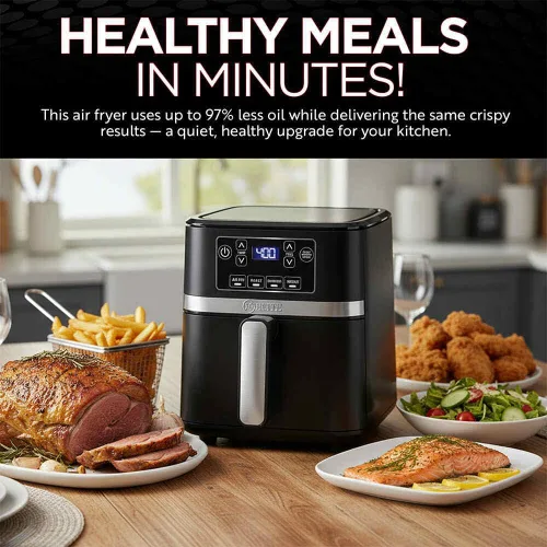 Vista 7 de Kitchen Elite KE-AF300M Freidora de aire digital de 3 cuartos de galón, freidora de aire compacta sin aceite con controles táctiles digitales
