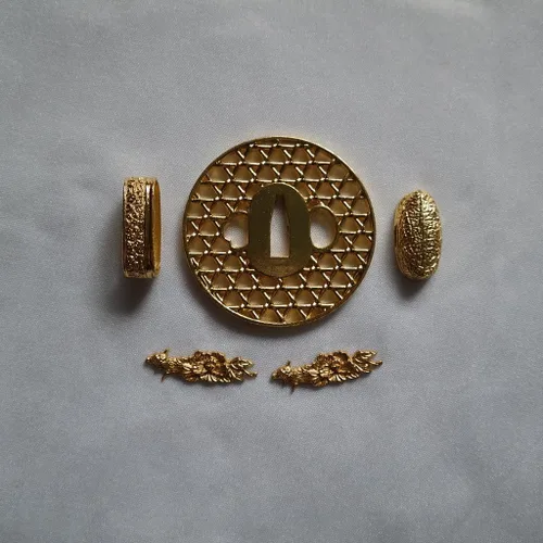 Vista 40 de Espada samurái japonesa KOSHIRAE – TSUBA FUCHI KASHIRA MENUKI 68-100