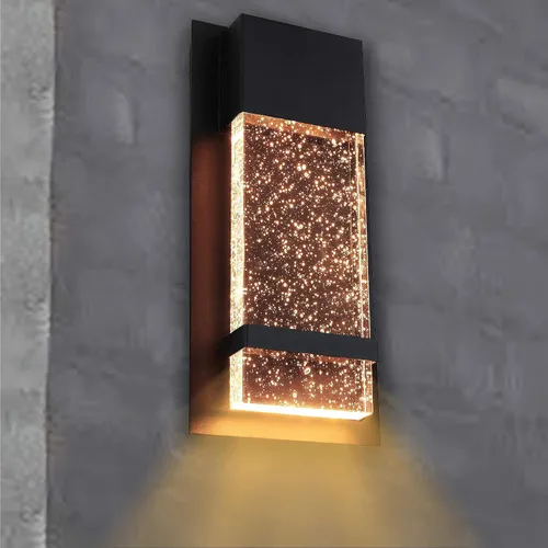 Vista 6 de Ciata Iluminación de aplique de pared – LED integrado que refleja la iluminación blanca cálida a través de cristal de burbujas – Lámpara de pared