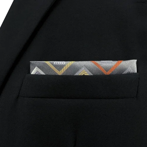 Vista 4 de S&W SHLAX&WING Tie Set for Men Necktie Pocket Square Checkered Blue Grey Party