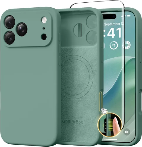 Vista 58 de GolbinBox Funda magnética para iPhone 17, compatible con MagSafe, cubierta de silicona integrada para control de cámara, funda de silicona líquida a