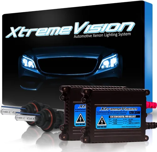 Vista 8 de XtremeVision H1 - Paquete de bombillas de xenón para faros delanteros de 10 K y 35 W DC, balasto delgado, 10000 K, azul oscuro, 1 par