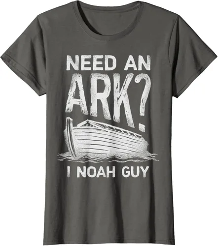 Vista 9 de Need an Ark I Noah Guy Funny Christian Men Women Pun Humour T-Shirt Negro