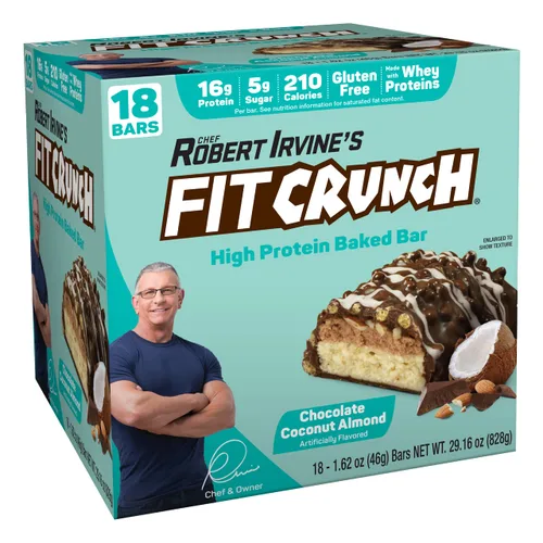 Vista 10 de FITCRUNCH - Barras de proteínas para aperitivo, barra horneada de 6 capas, 4 g de azúcar, sin gluten y centro suave de pastel