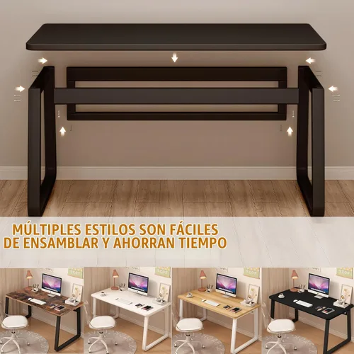 Vista 3 de Escritorio moderno de 39,4 pulgadas Mesa de computadora de estilo simple Escritorio de escritura de oficina industrial