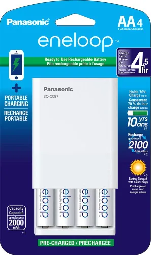 Vista 2 de Panasonic Eneloop - Cargador de batería recargable con pilas AA (paquete de 16)