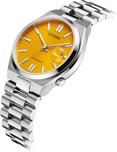Vista 7 de Citizen Tsuyosa - Reloj deportivo automático de lujo para hombre Esfera amarilla