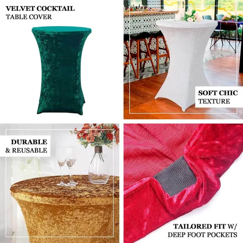 Vista 3 de Efavormart - Funda para mesa de cóctel, color beige