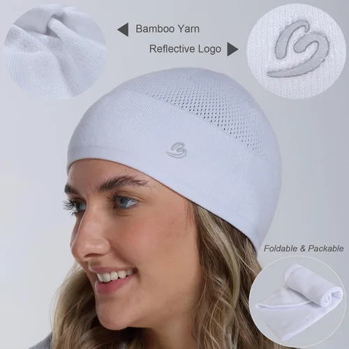Vista 3 de Gorro de bambú ligero con diseño de calavera para hombres y mujeres, suave y cómodo multifunción