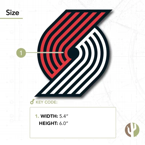 Vista 3 de Desert Cactus Portland Trailblazers NBA - Calcomanía de vinilo con licencia oficial de la NBA, botella de agua para laptop, álbum de recortes