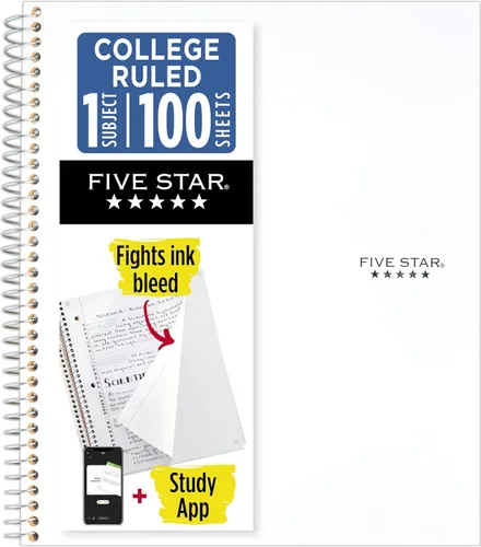 Vista 11 de Cuaderno de Five Star, 1 materia, con rayas, 100 hojas, 11" x 8-1/2", Negro