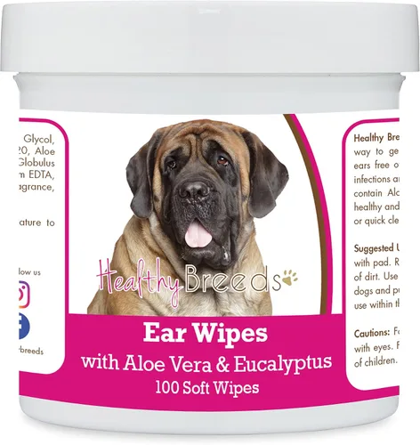 Vista 2 de Healthy Breeds Affenpinscher Toallitas de limpieza de oídos con aloe y eucalipto para perros, 100
