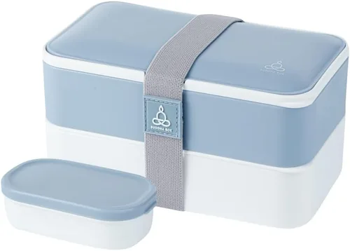 Vista 2 de Restaurantware -Bento Tek - Lonchera apilable de 40.5 onzas, 1 contenedor reutilizable para adultos – con utensilios, taza de salsa incluida, caja